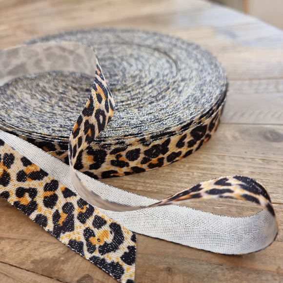 Ruban lurex léopard, prix au mètre, fabrication française