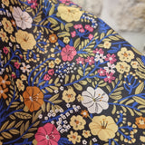 Tissu Popeline Coton – Motif Fleurs Retro