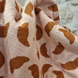 Tissu Double Gaze – Croissants – Nude / Toffee