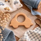 Anneau de dentition voiture en bois naturel à personnaliser, DIY bébé