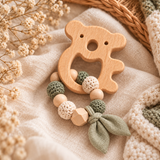 Anneau en bois Koala – Composant pour hochet et création DIY bébé