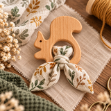 Anneau en bois Écureuil – Composant pour hochet et création DIY bébé