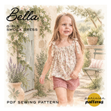 Patron de couture PDF BELLA pour coudre un top ou une robe fille de 3 mois à 4 ans