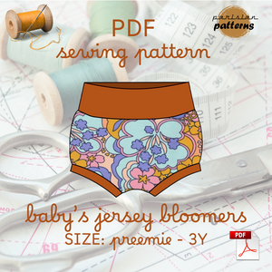 Patron de couture COLBERT, bloomer en tissu extensible (préma à 3 ans), PDF