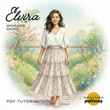 Patron de couture ELVIRA, jupe femme tailles 34/36 au 46/48, patron PDF