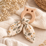Anneau en bois Hibou – Composant pour hochet et création DIY bébé