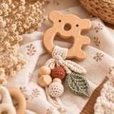 Anneau en bois Koala – Composant pour hochet et création DIY bébé