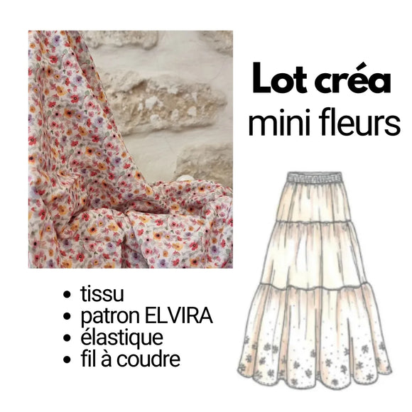 Lot tissu + patron ELVIRA + élastique + fil à coudre