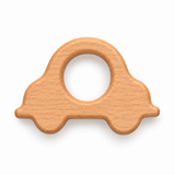 Anneau de dentition voiture en bois naturel pour création DIY bébé