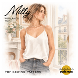 Patron de couture MILLY, débardeur femme tailles 36 au 44, patron PDF
