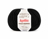 Laine Katia Maxi Merino Noir – Fil à tricoter Mérinos 100 g